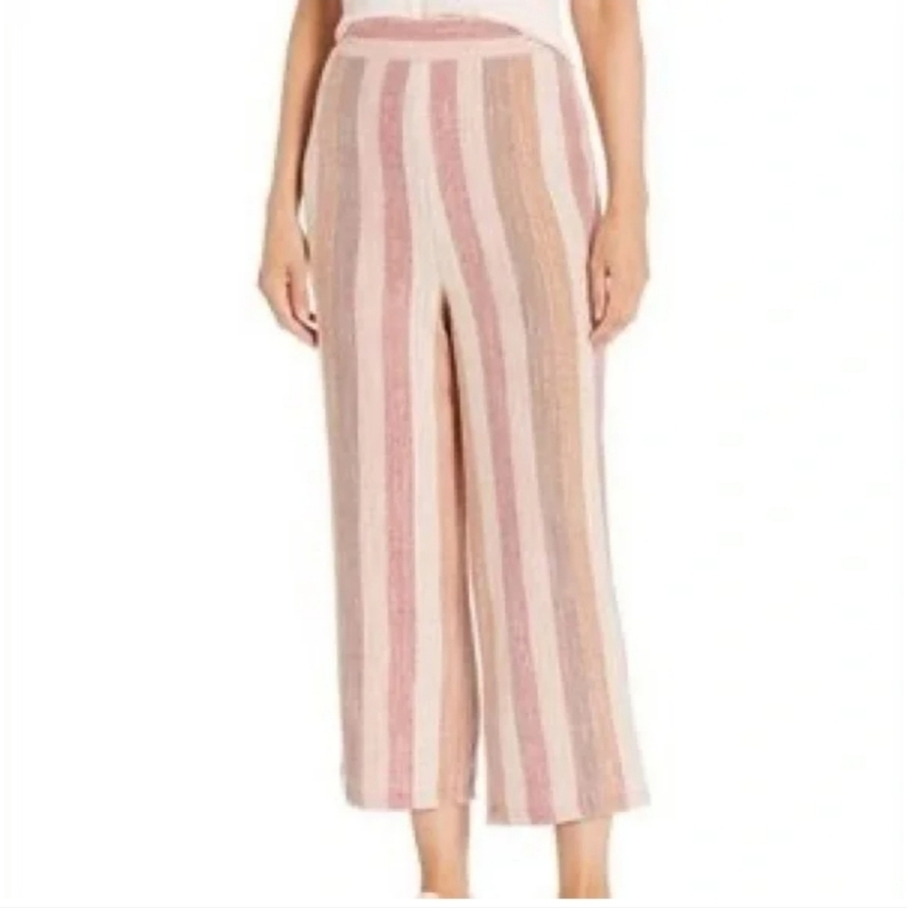 BB Dakota Textured High Waist Palazzo Wide Leg Pants